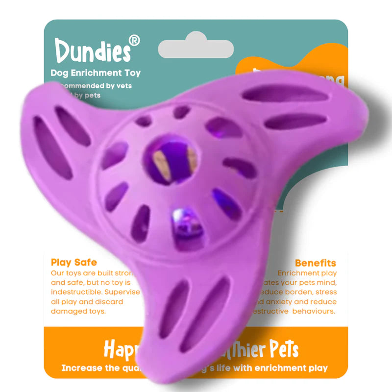 Dundies Boomerang LED Flasher Dog Enrichment Toy