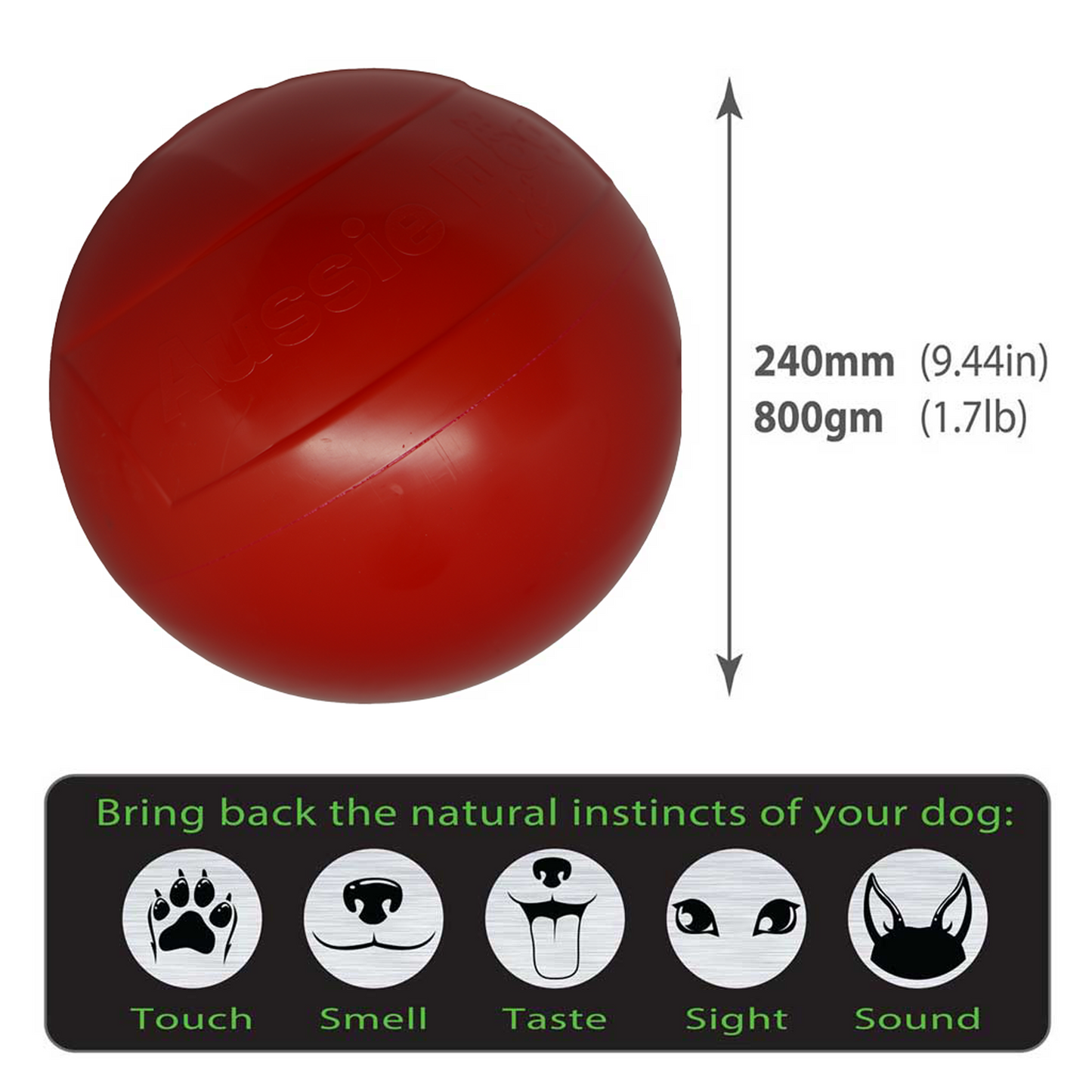 Aussie Dog Enduro Ball - Large for 30 - 50kg dogs